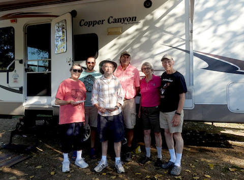 The Burkes and the HHolms posing  alongside our Moving House