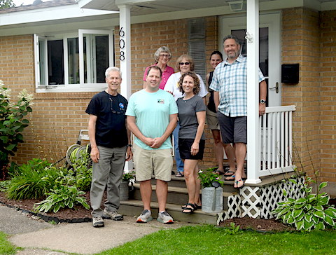 We are standing on Ruth Anns front porch
